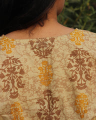 Back image of Pure cotton ochre yellow short top 