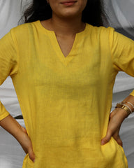Round neck with comfortable V Linen top 