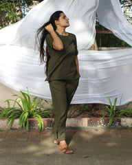 Anchor Detail olive green & black Co-ord Set - Best Seller_2