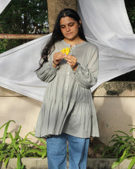 Layered Mul Cotton Long Sleeve Top - Summer Comfort_1