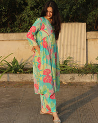 Chinon fabric kurta with pockets 