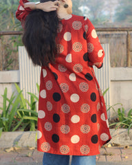 Backside of cotton kurta ajrakh print