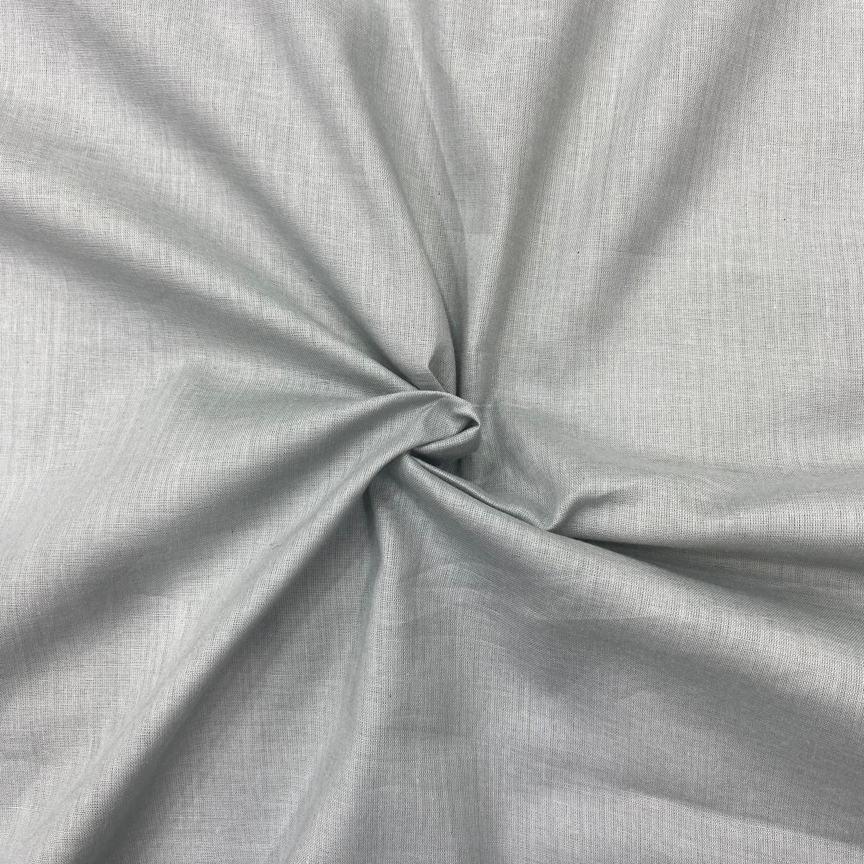 Soft Grey Mul Cotton Fabric Detail