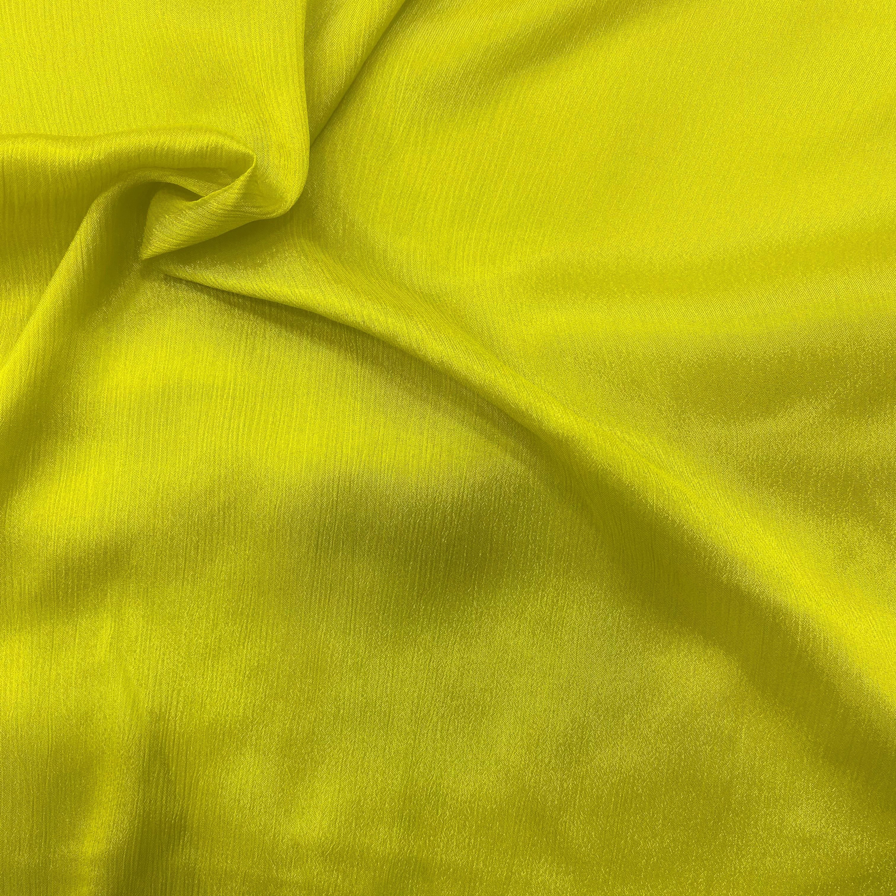 Luxurious shine chinon fabric in lime color 