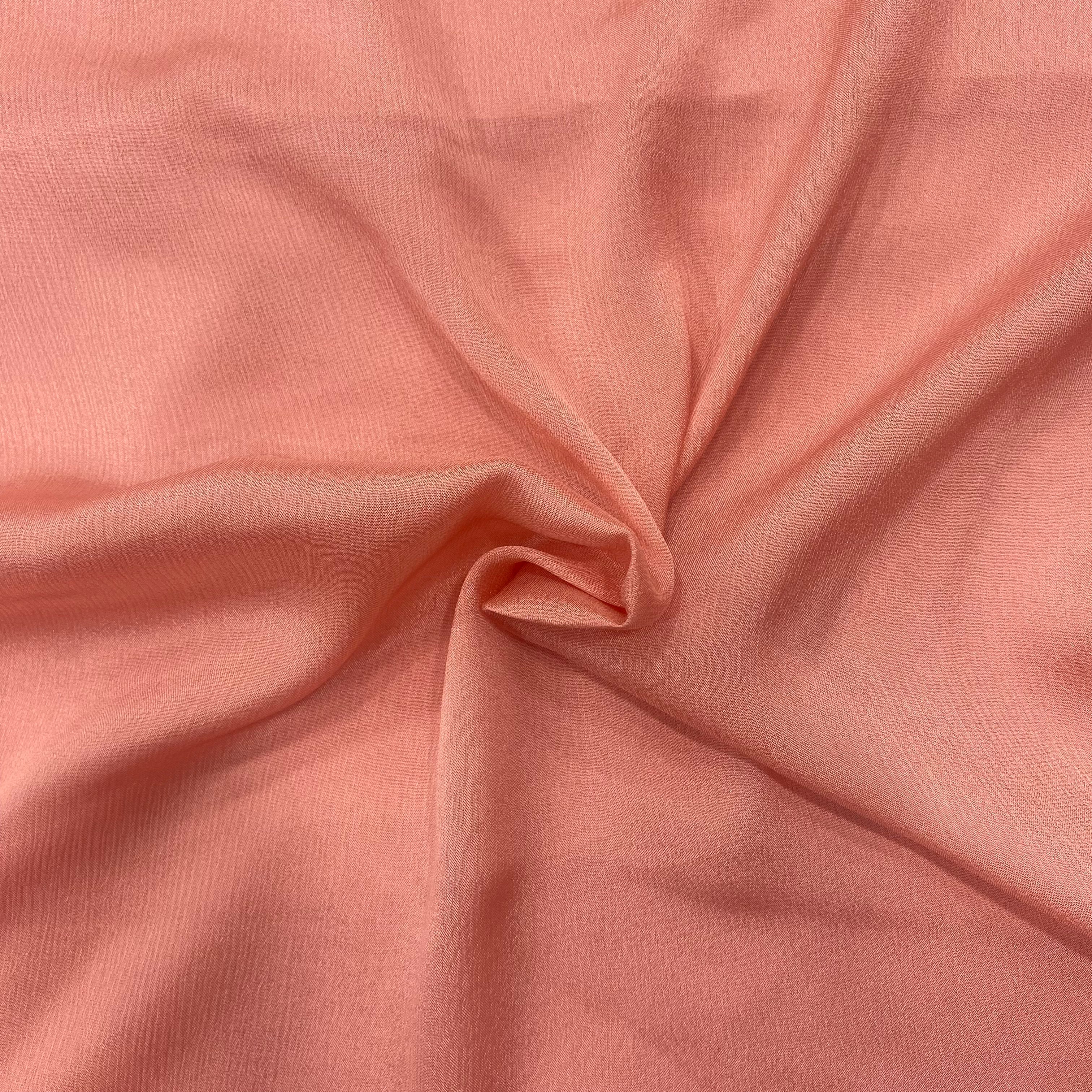 Detail shot of the Peach Pink Chinon texture, highlighting its fine quality