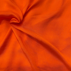 Bright orange pure chinon fabric - 44 width per meter price