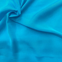 Dark sky blue pure chinon fabric - 44 width per meter price