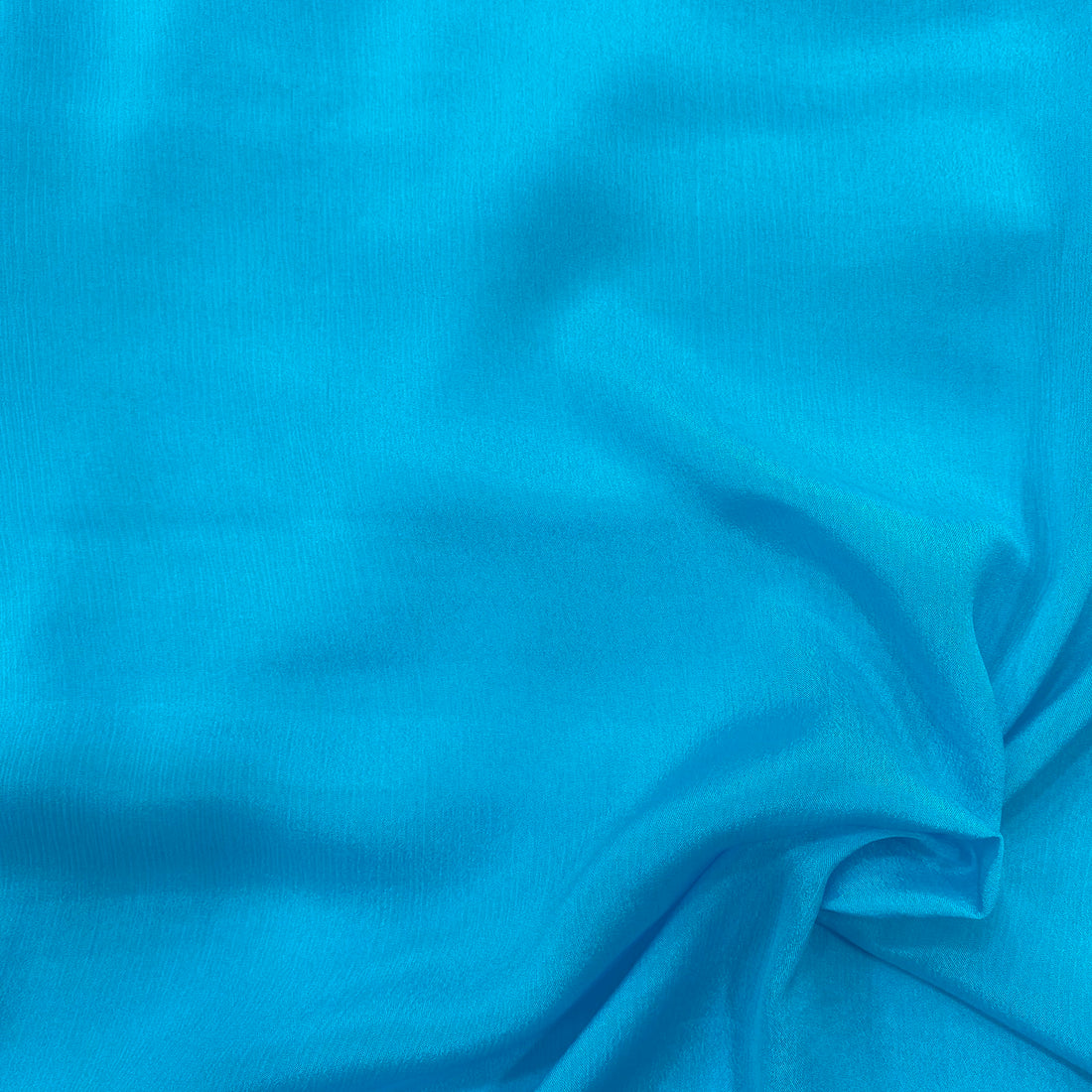 Dark sky blue pure chinon fabric - 44 width per meter price