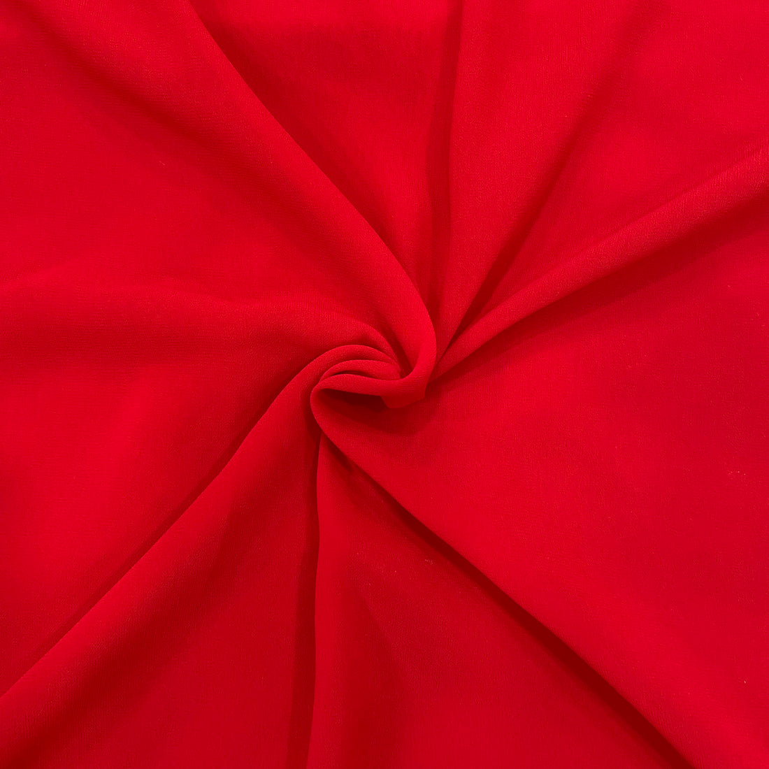 Vibrant Blood Red Georgette Fabric Close-up