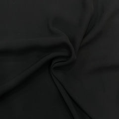 Jet Black Premium Georgette Fabric Close-up