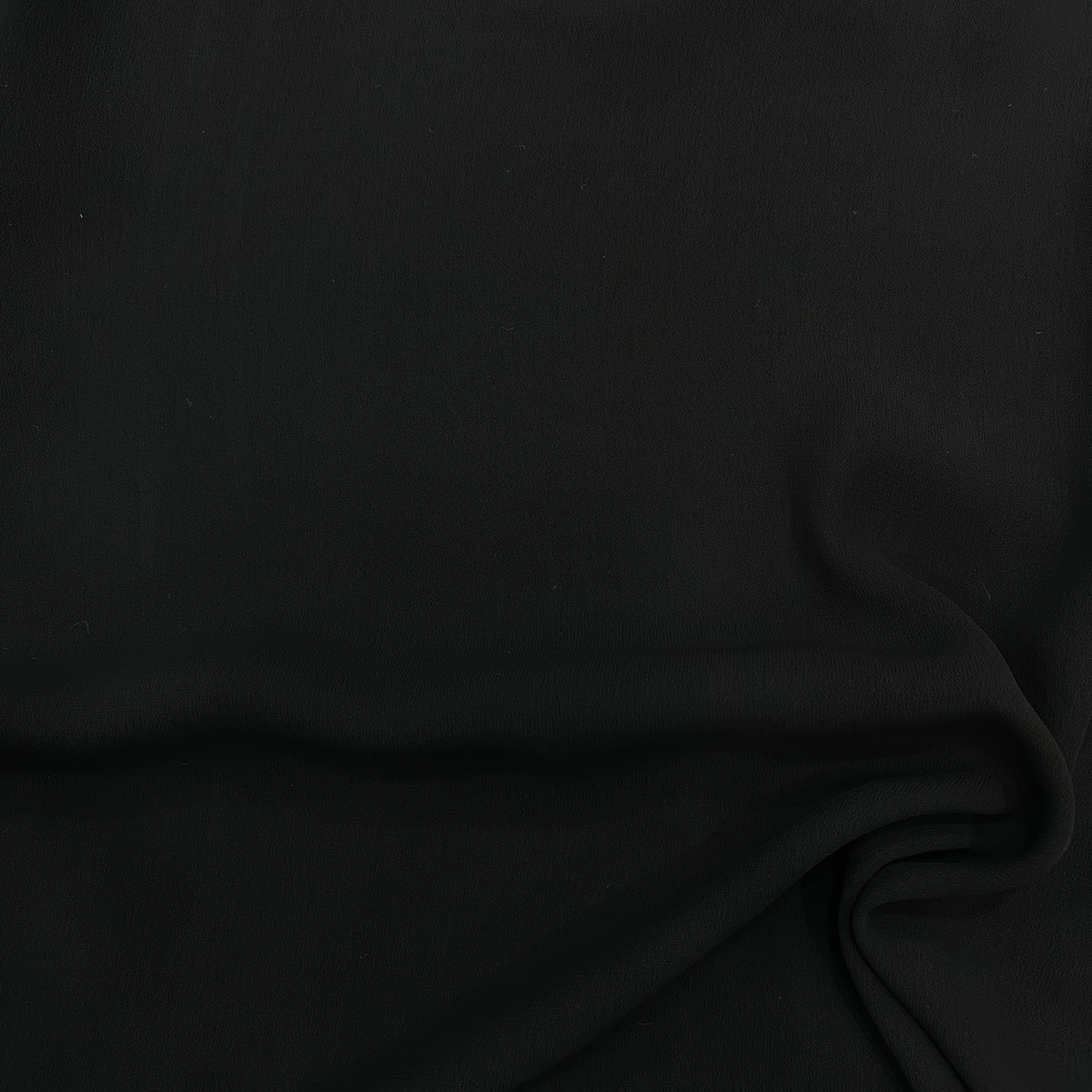 Jet Black Premium Georgette Fabric Close-up_2