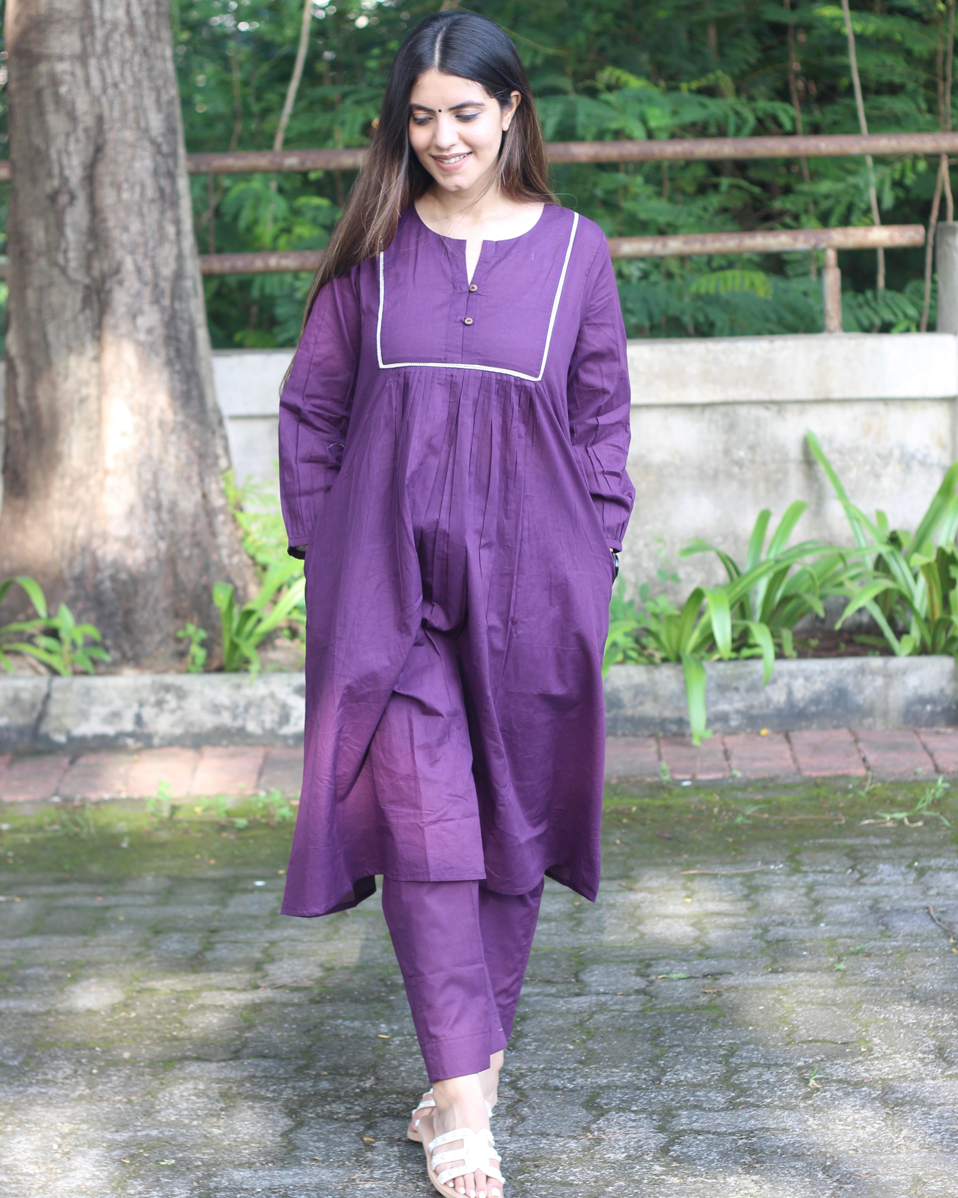 Premium Cotton Dark Purple Kurta