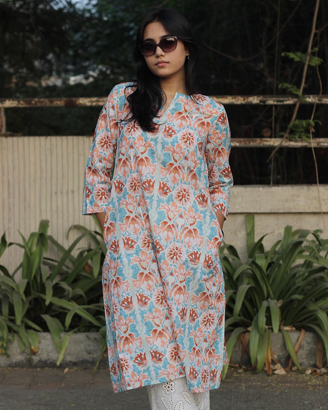 Premium cotton Abstract Light Printed Long Kurta