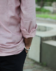 Peach pink Linen full Sleeves Shirt for Men