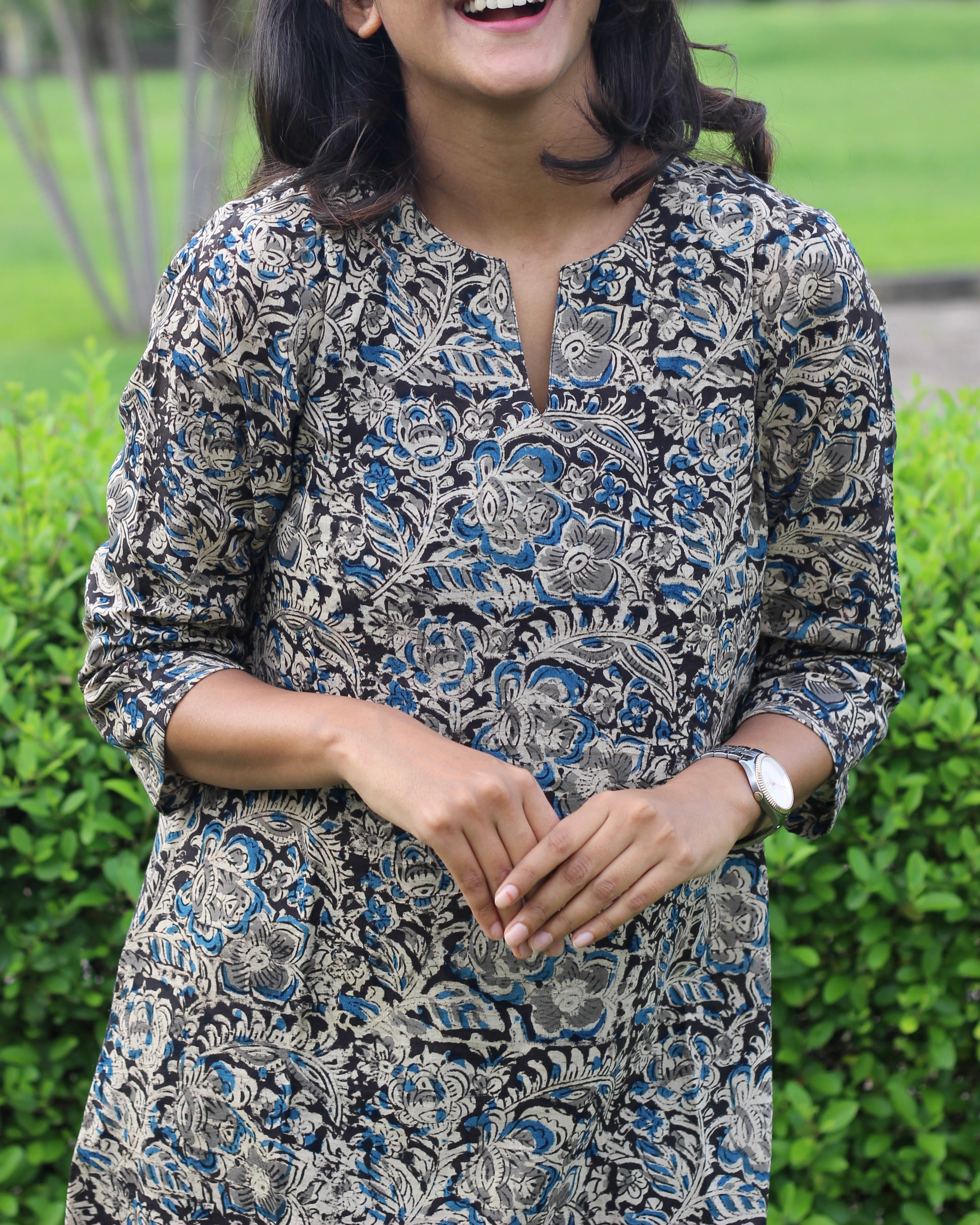 Long Kalamkari Kurta with Pockets_3