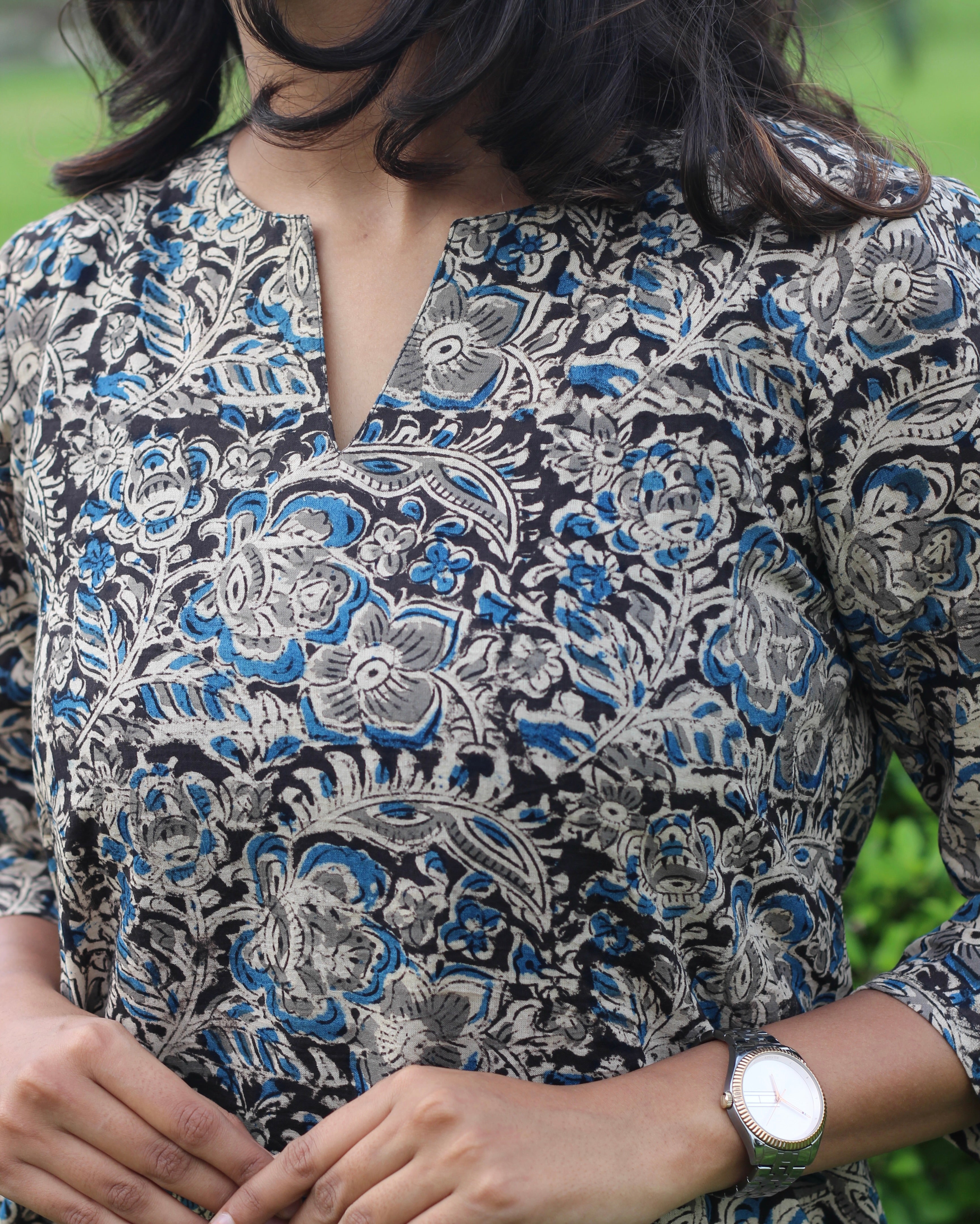 Long Kalamkari Kurta with Pockets_2