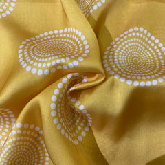 Sunny yellow linen satin mix - match set with stripes bottom, per meter price