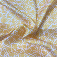 Sunny yellow linen satin mix - match set with stripes bottom, per meter price