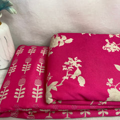 Hot Pink Contrasting mix match set with two bottom options, per meter price