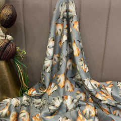 Aesthetic Pastel Floral print on Rich Satin fabric per meter