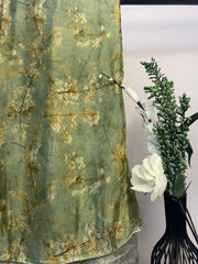 All over floral branch print on Chinon chiffon Per meter (green)