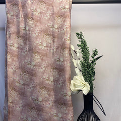 Chinon chiffon fabric with light contrast florals per meter ( Pink)