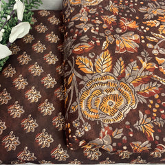 Contrasting Mix match set in brown shade on dola silk, per meter price