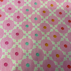 Top And Bottom Fuschia Colored Printed Super Cotton Fabric With Booti And Circular print per meter price