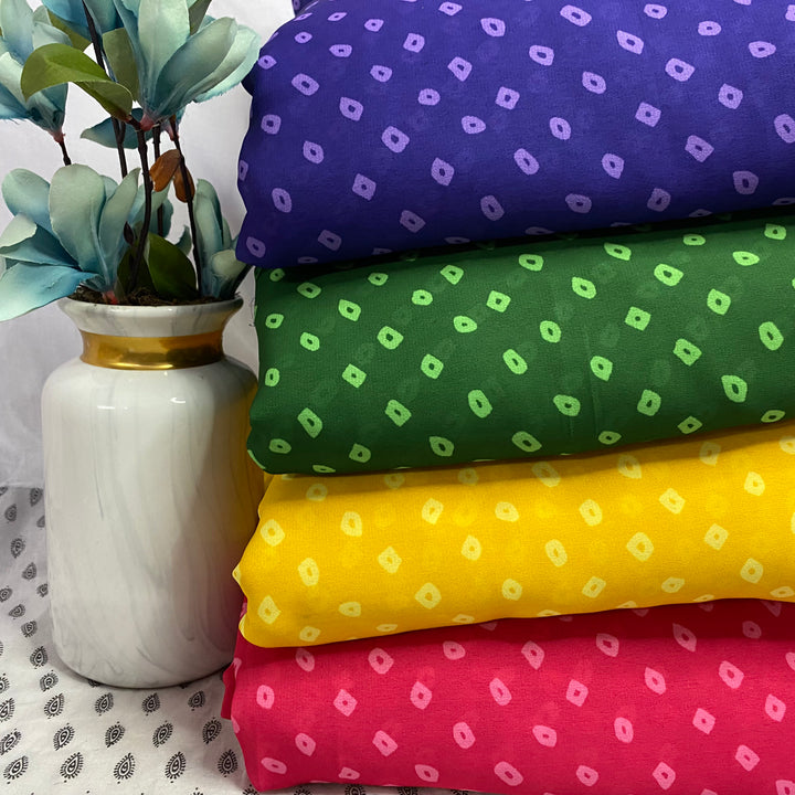 Best seller : Classic Bandhani print on Georgette fabric per meter