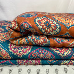 Linen satin with everlasting Ajrakh print per meter