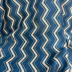 Zig Zag print Chanderi fabric per meter