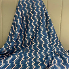 Zig Zag print Chanderi fabric per meter