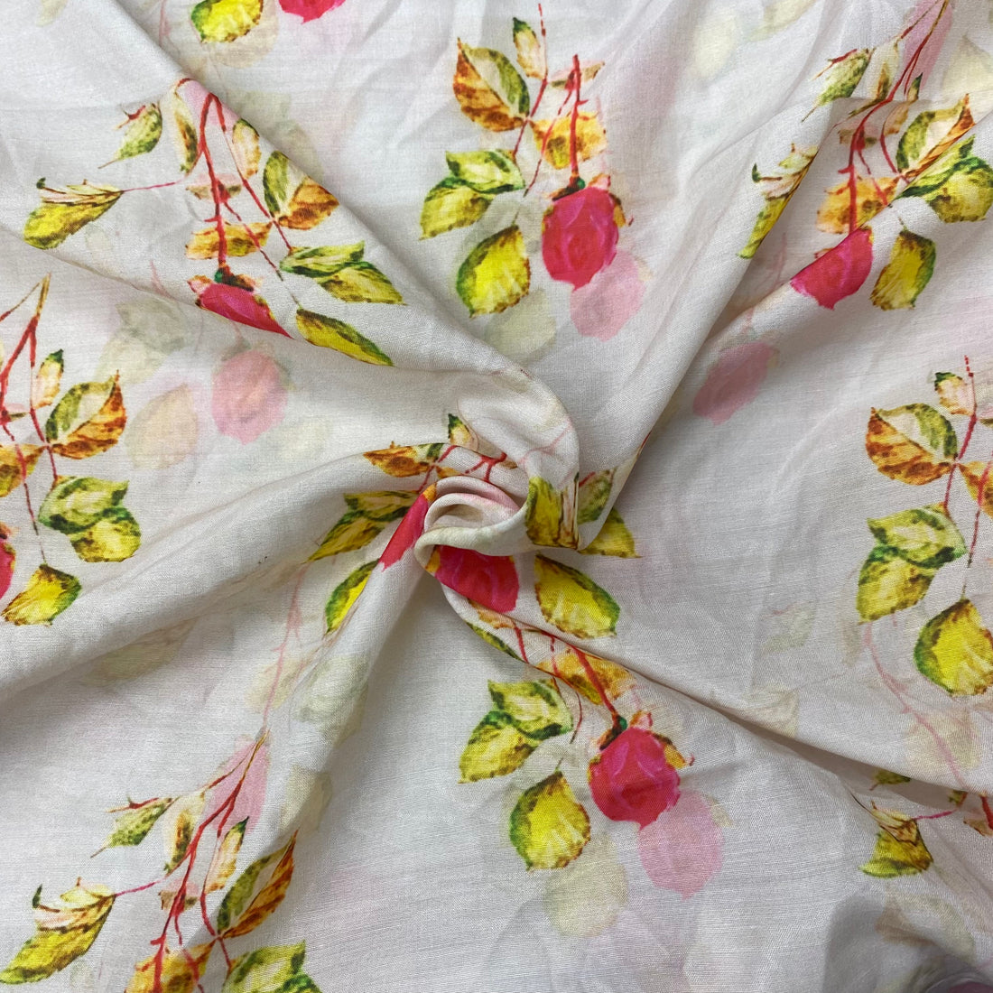 1.5 Meter - Musljn fabric neon florals on white