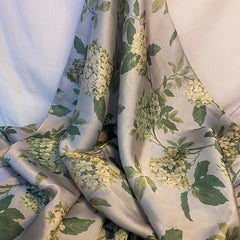 Earthy & Grey ground with aesthetic florals on Georgette Satin fabric per meter - indiefabstore