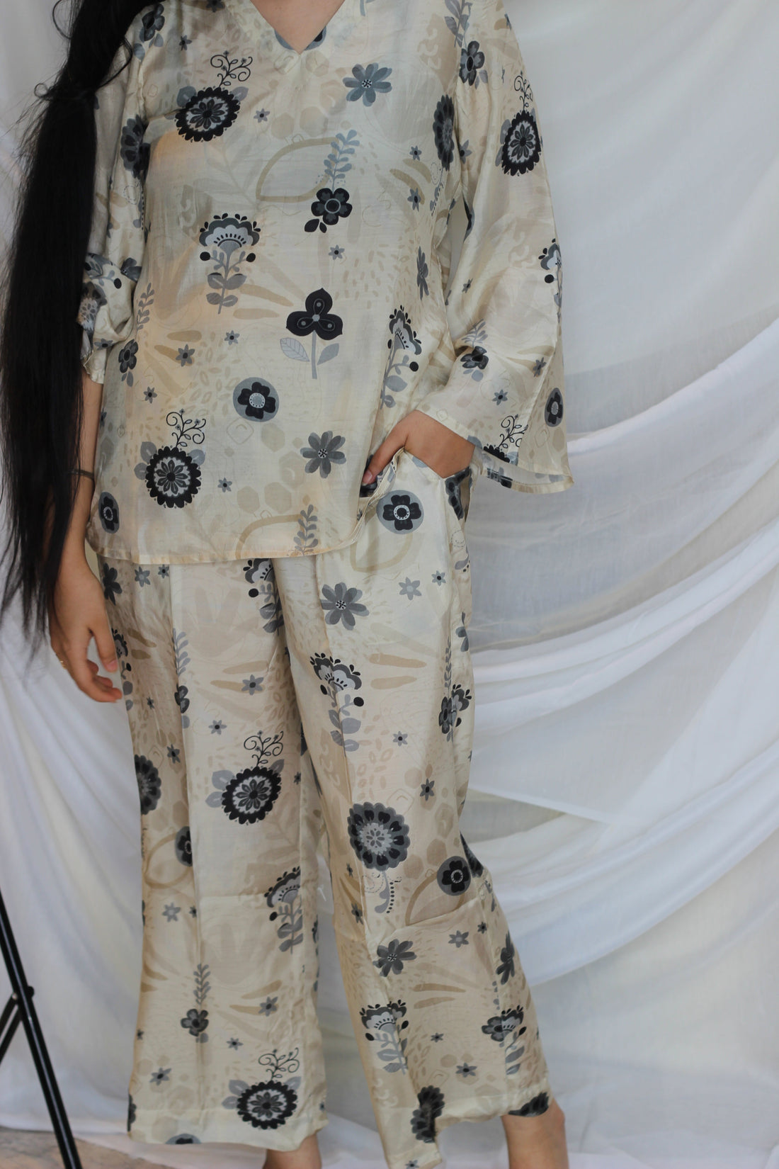 Muslin pants with cotton lining